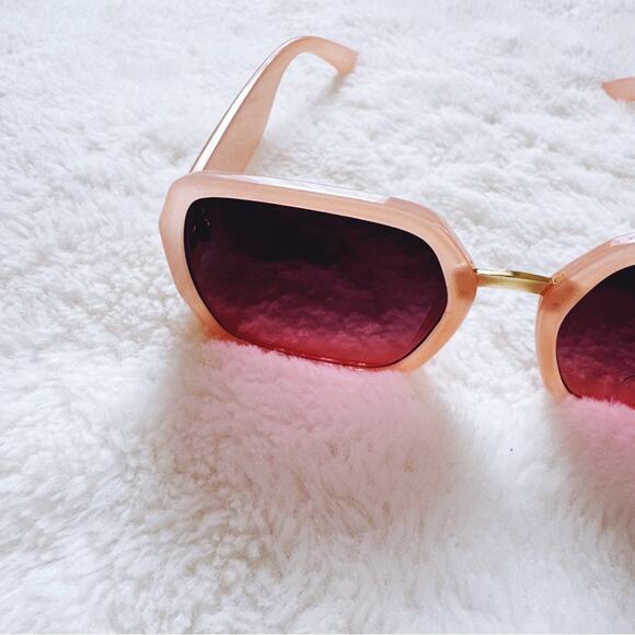 Layla Pink Sleek Square Sunglasses - Picture 5 of 11